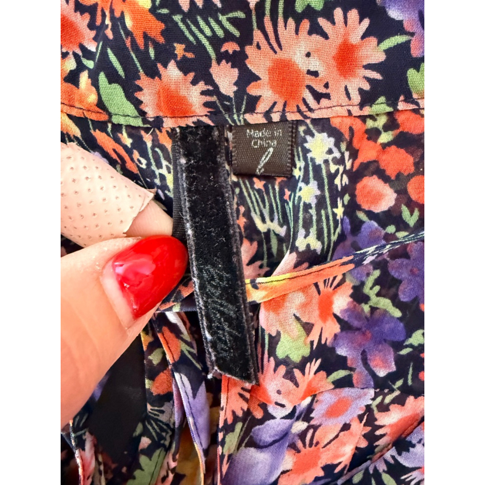 Women's Unbranded Black Multicolor Floral Blouse S - Picture 2 of 4